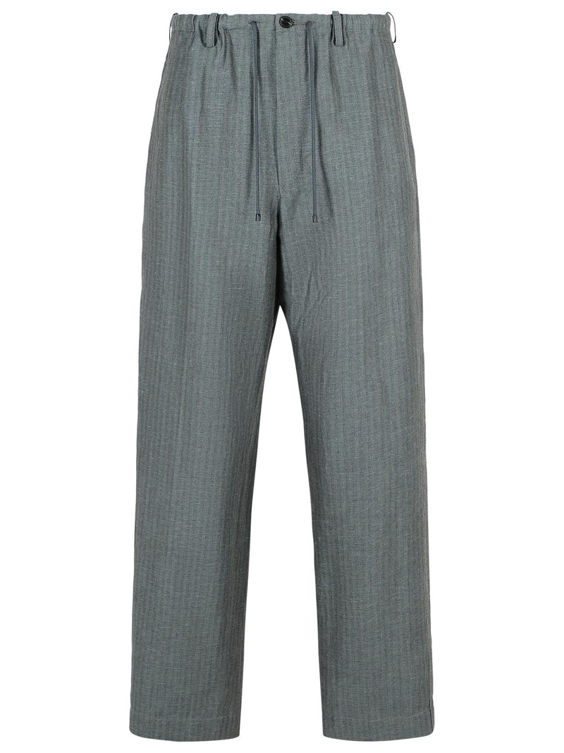 Dries Van Noten Dries Van Noten 'PENNY' Grey Linen Blend Trousers - World Class Fashion