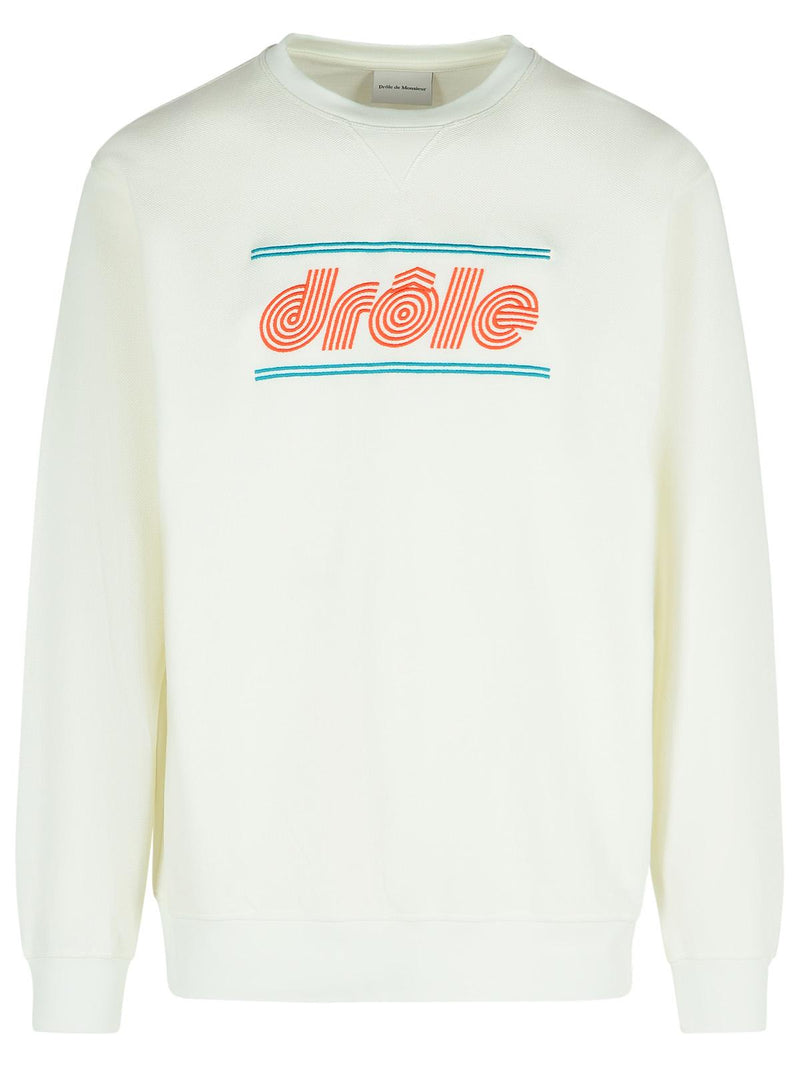 Drole De Monsieur Sudadera de algodón blanca Drole De Monsieur Tennis - World Class Fashion
