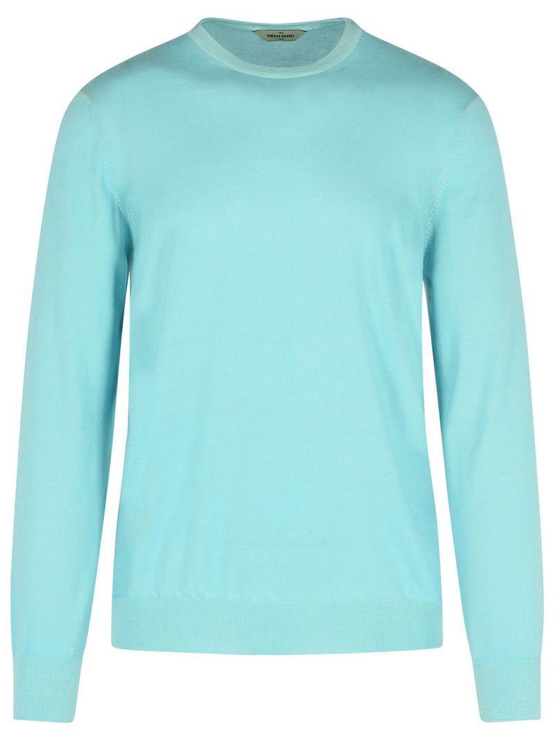Gran Sasso Gran Sasso Light Blue Cashmere Sweater Men - World Class Fashion