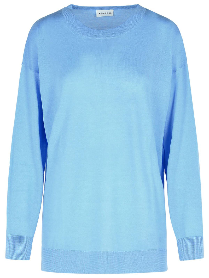 P.a.r.o.s.h. P.a.r.o.s.h. 'OVER' Sweater Light Blue Wool Blend - World Class Fashion