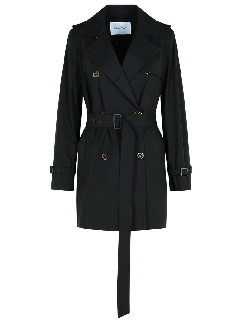 Max Mara Max Mara LANDA Black Cotton Trench Coat - World Class Fashion