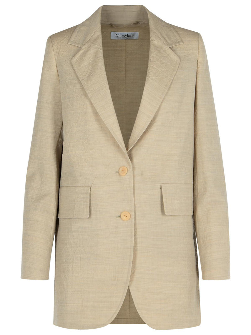 Max Mara Max Mara 'ACACIA' Beige Virgin Wool Jacket Women - World Class Fashion