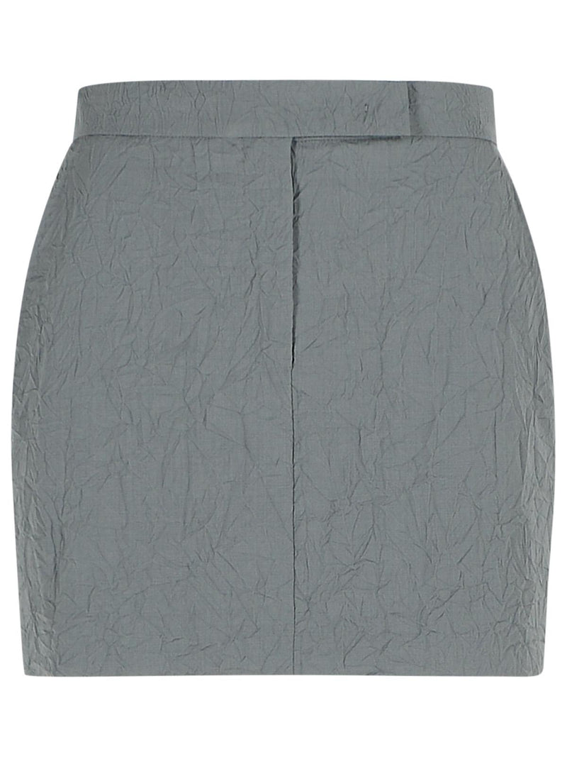 Max Mara Max Mara Abate Grey Virgin Wool Skirt - World Class Fashion