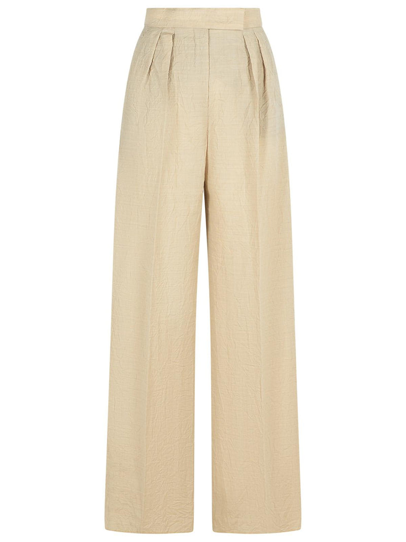 Max Mara Max Mara 'ACINOSO' Beige Fine Wool Pants - World Class Fashion