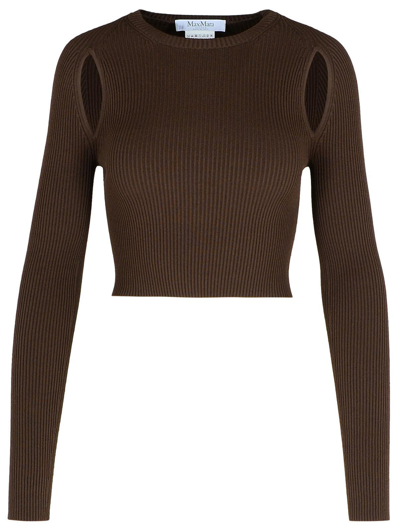 Max Mara Suéter Max Mara ALA para mujer en mezcla de viscosa marrón - World Class Fashion