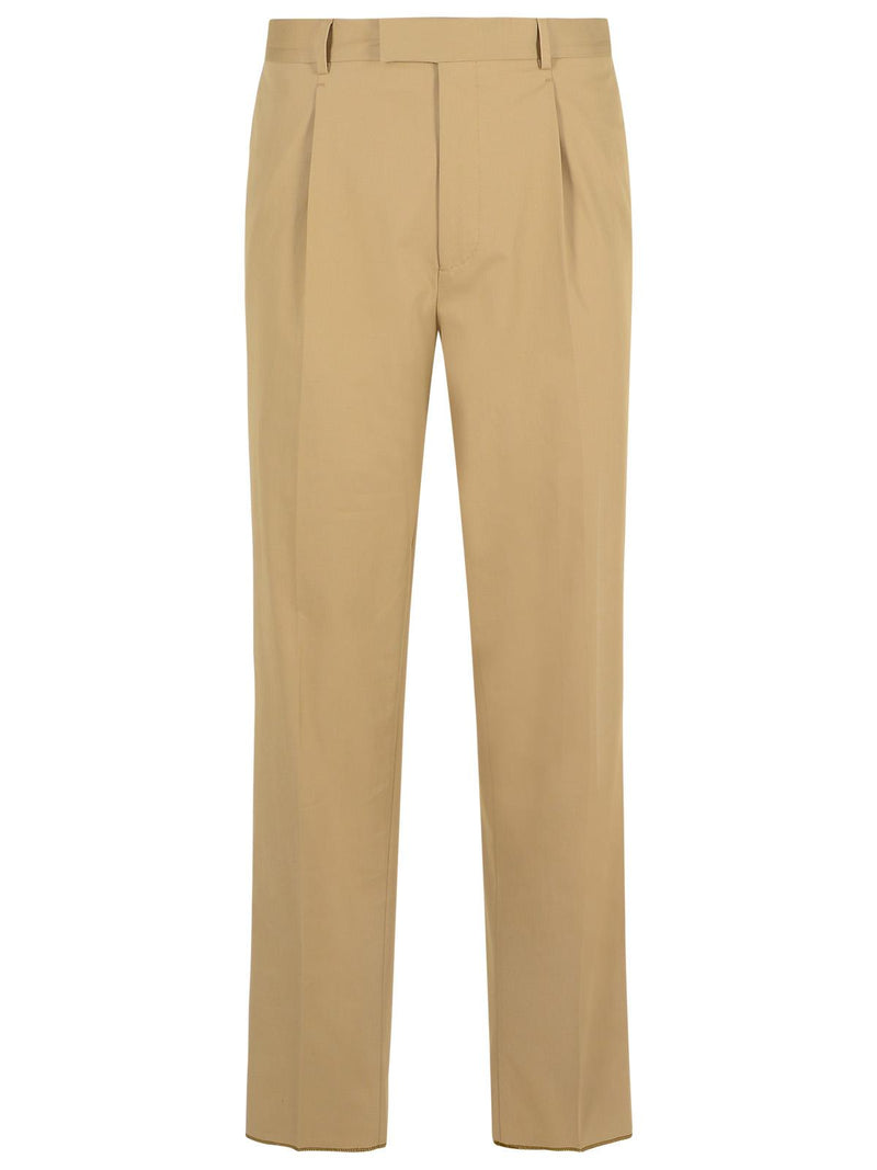 Zegna Zegna Beige Cotton Trousers Men - World Class Fashion