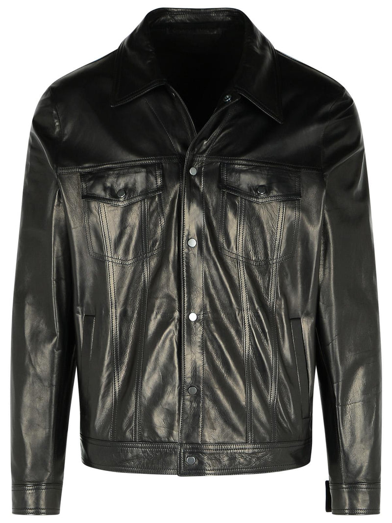 Salvatore Santoro Salvatore Santoro Leather Jacket Black Men - World Class Fashion