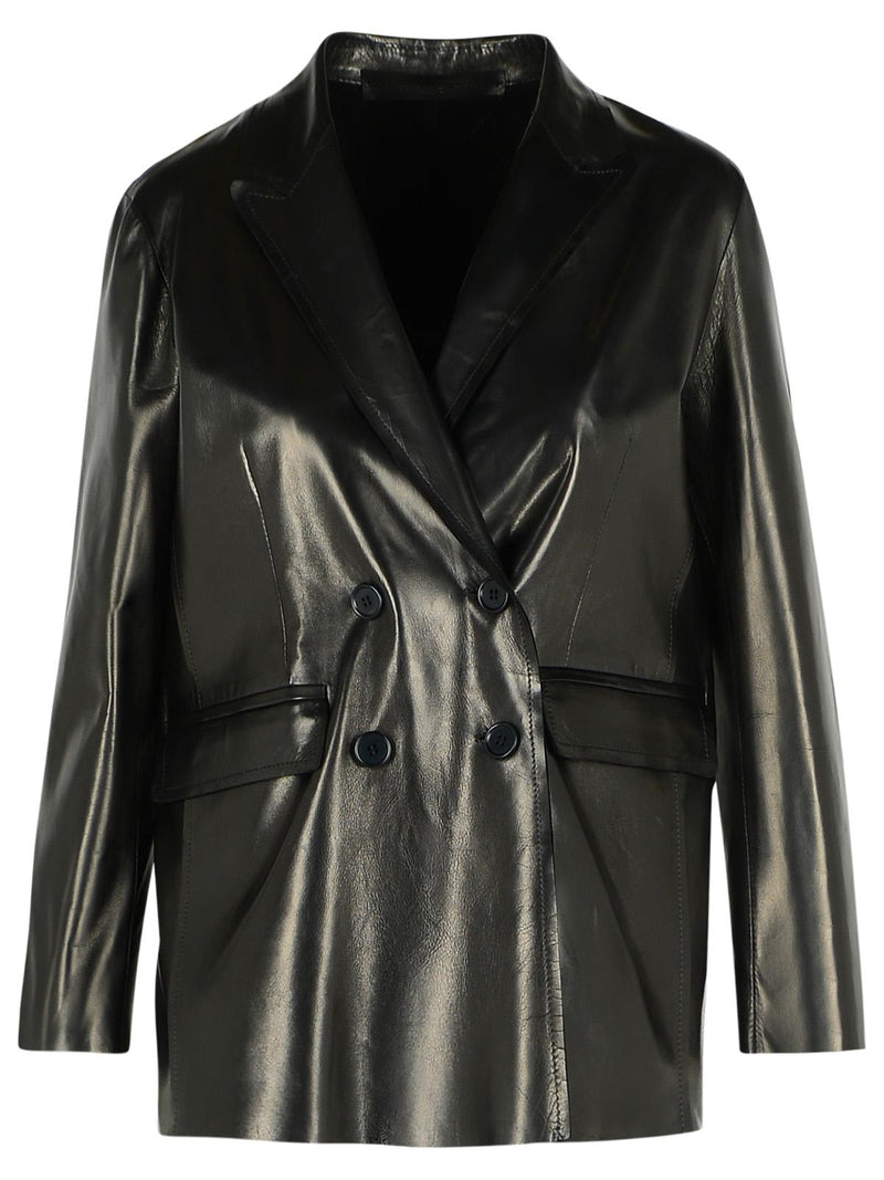 Salvatore Santoro Blazer de cuero negro Salvatore Santoro para mujer - World Class Fashion