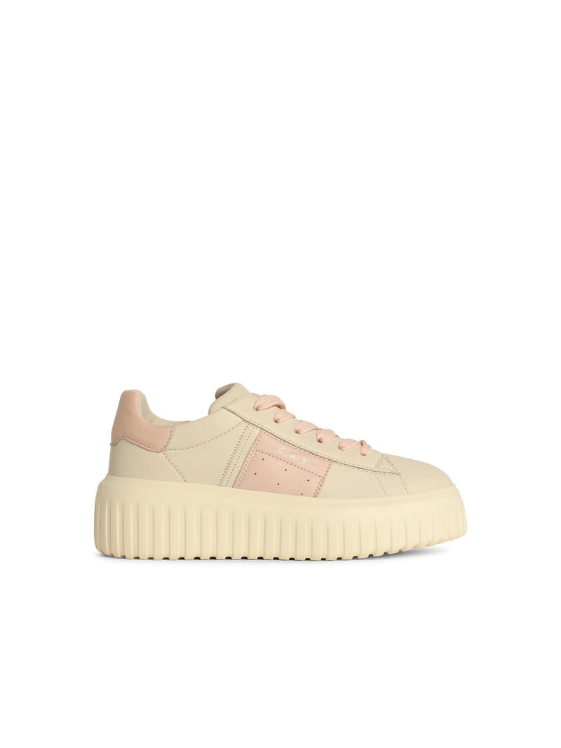 Hogan Zapatillas Hogan 'H Stripes' de Piel Color Marfil para Mujer - World Class Fashion