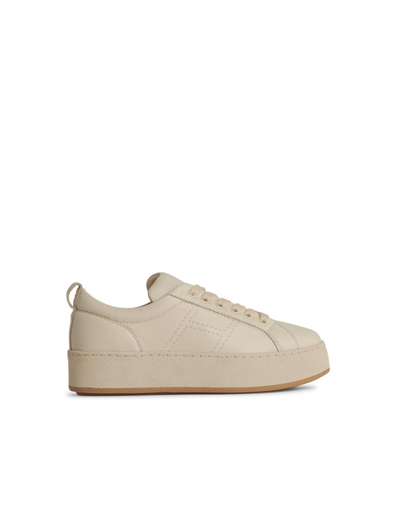 Hogan Zapatillas Hogan H681 de piel beige para mujer - World Class Fashion