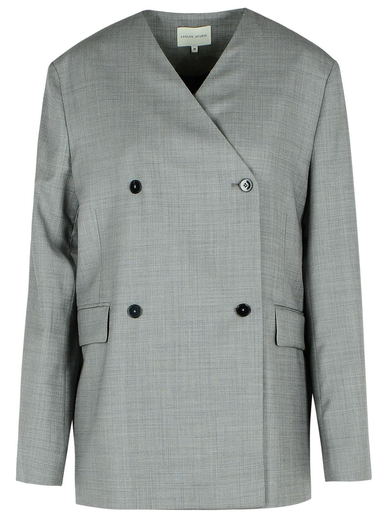 Loulou De Saison Loulou De Saison ALTAIR Blazer de lana virgen gris - World Class Fashion