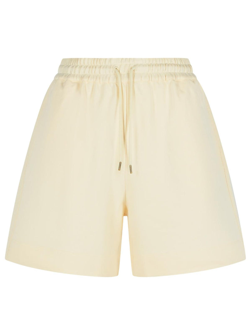 Moncler Moncler Shorts de Algodón Crema para Mujer - World Class Fashion