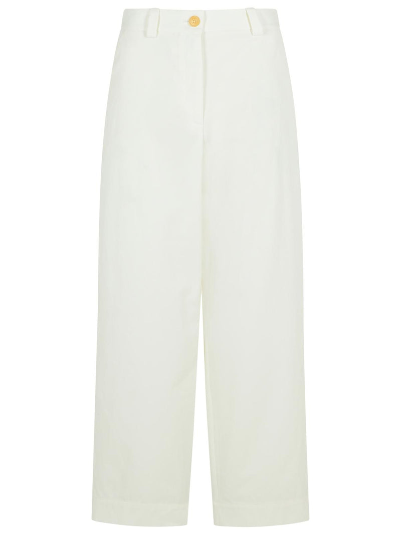 Khaite Khaite Gari Pantalones de Algodón Blancos para Mujer - World Class Fashion