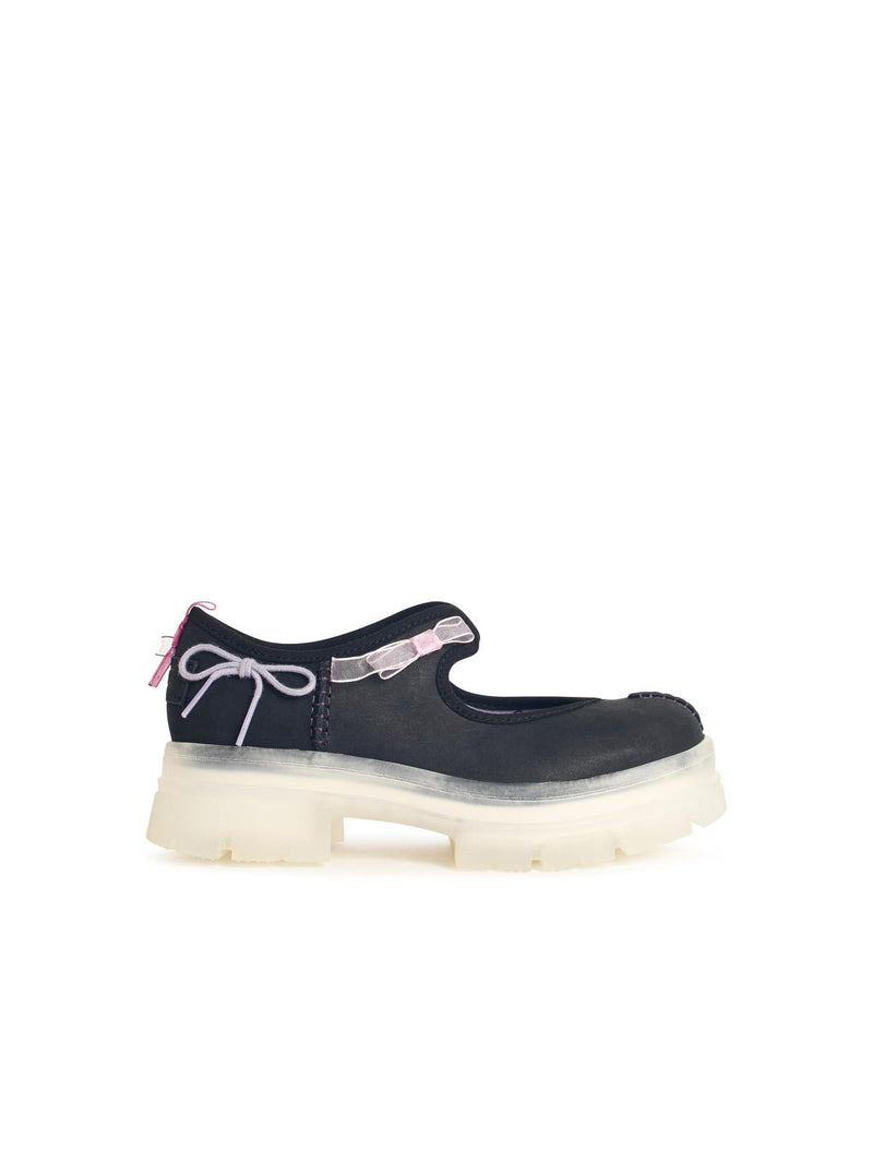 Ugg Ugg AREUM Mary Jane Black Leather Sneakers - World Class Fashion