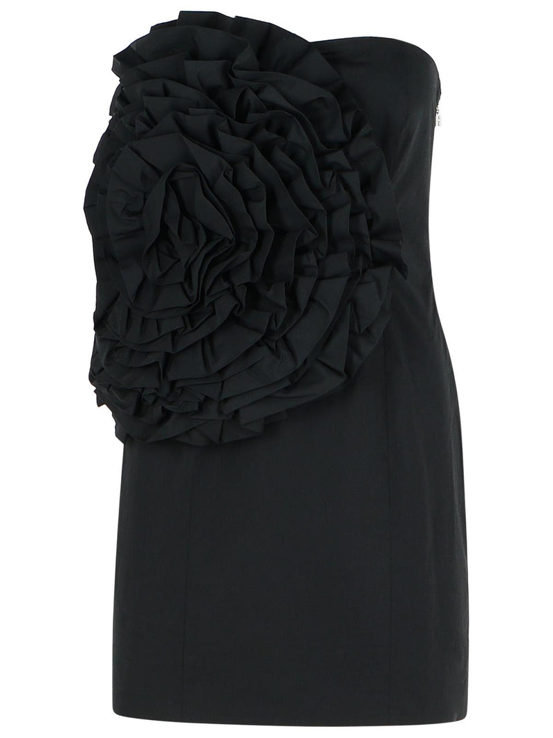 Rotate Rotate FLOWER Black Cotton Dress - World Class Fashion