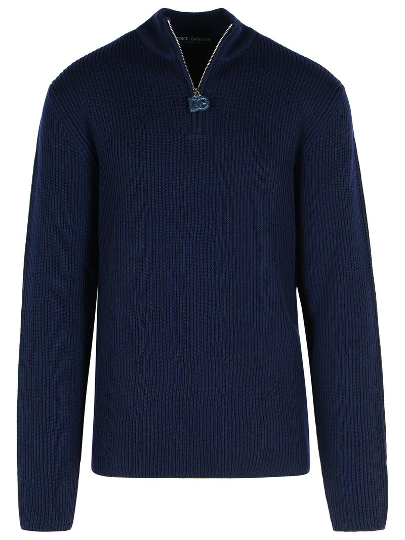 Dolce & Gabbana Dolce & Gabbana Navy Virgin Wool Sweater Men - World Class Fashion
