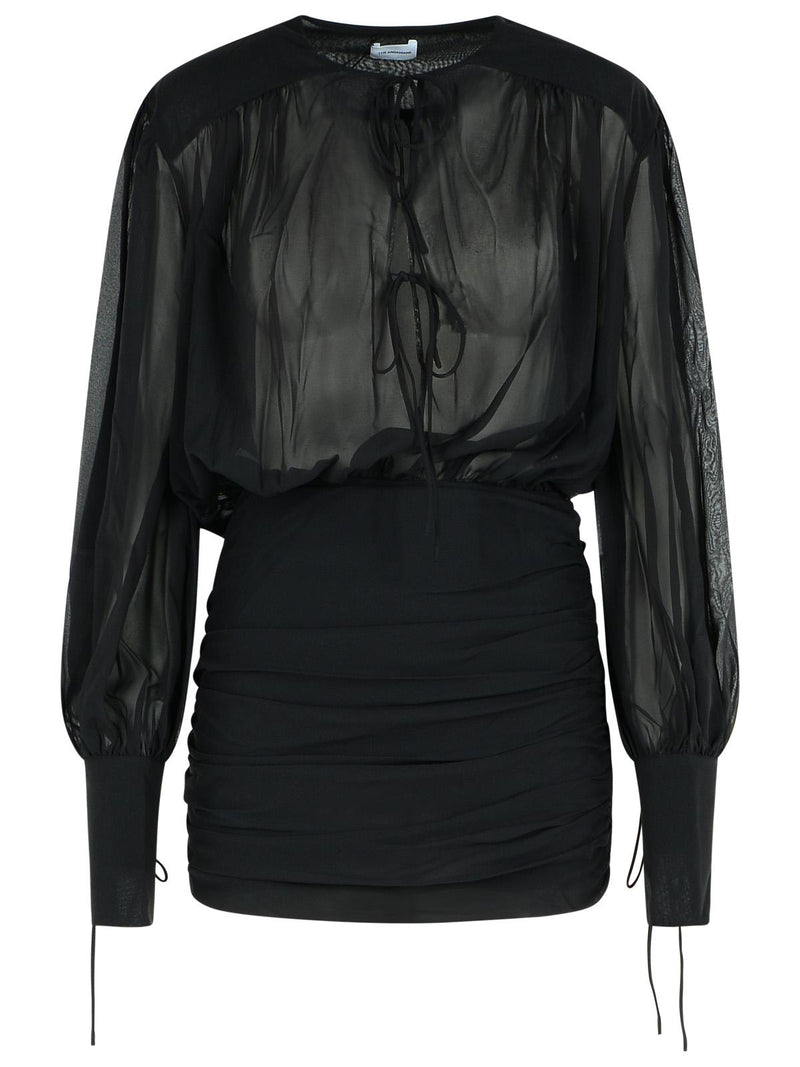 The Andamane The Andamane YULIA Black Silk Mini Dress - World Class Fashion