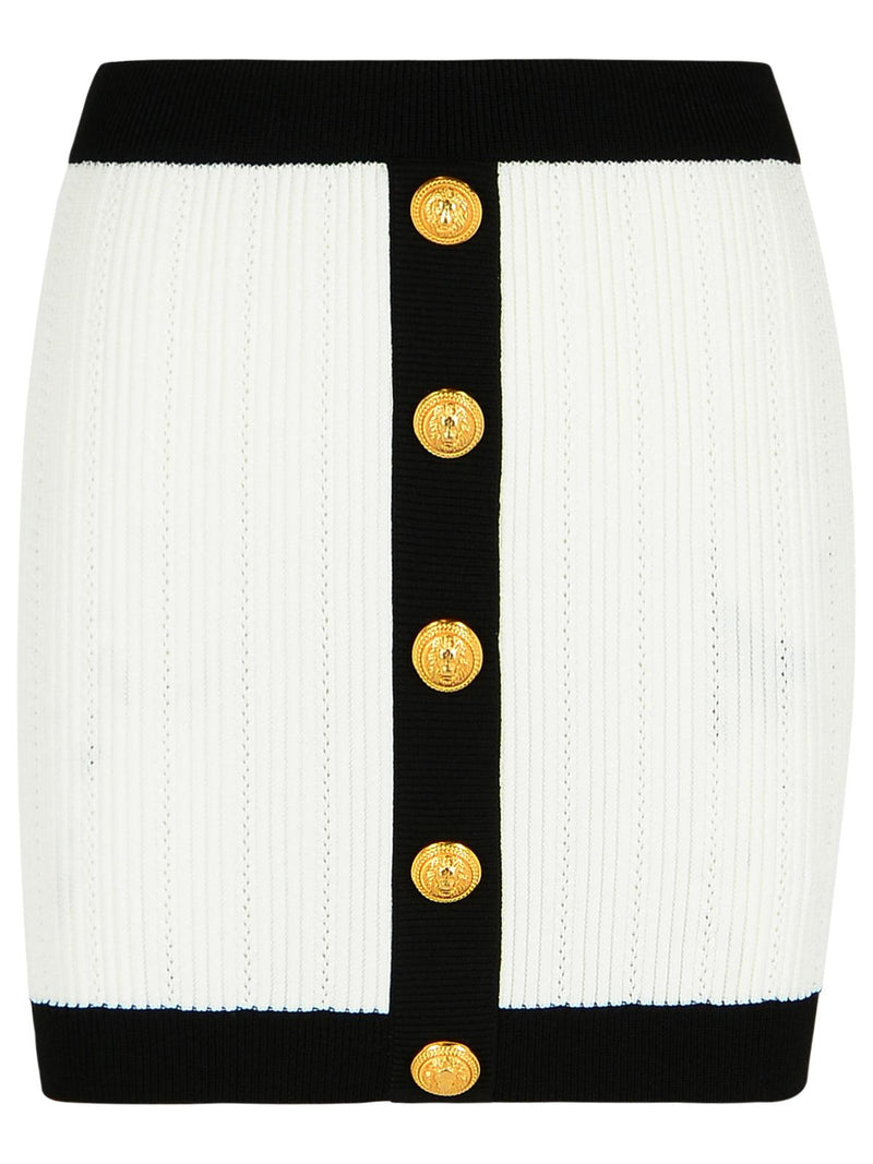 Balmain Balmain Mini Skirt White Viscose Blend Women - World Class Fashion