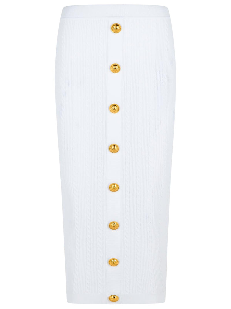 Balmain Balmain Long Skirt White Viscose Blend Women - World Class Fashion
