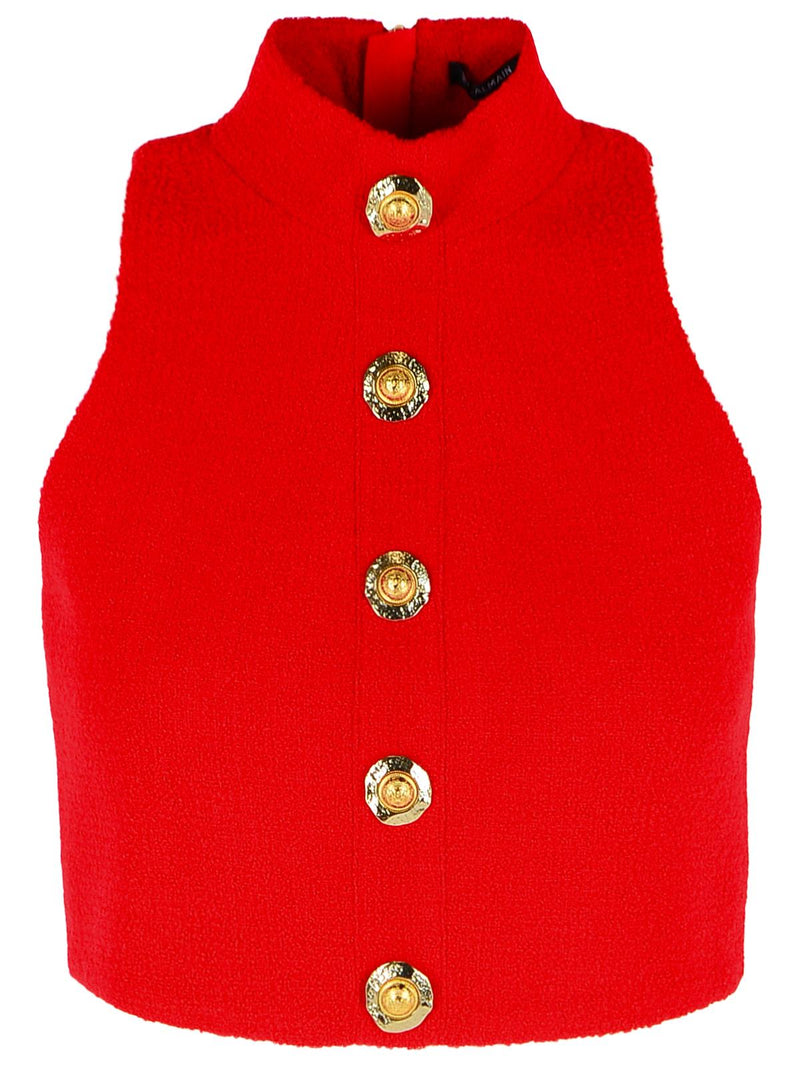 Balmain Balmain Virgin Wool Top Red Women - World Class Fashion