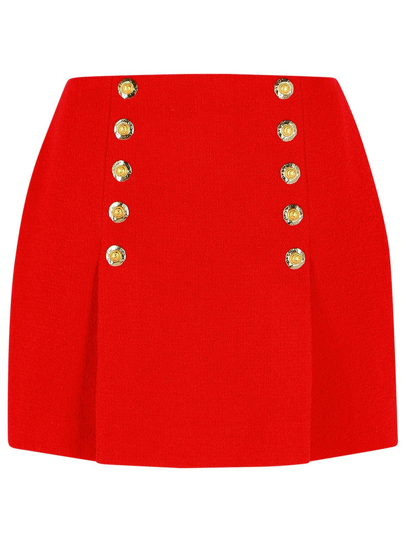Balmain Balmain Short Skirt Red Virgin Wool Women - World Class Fashion