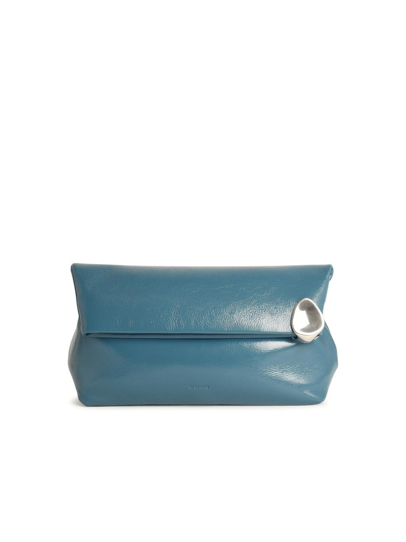 Jil Sander Jil Sander 'JEWEL' 'OCEAN' Leather Clutch - World Class Fashion