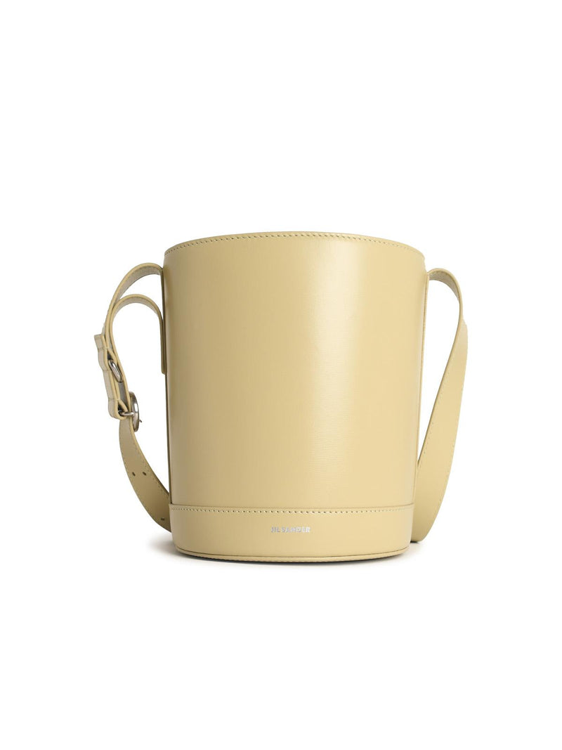 Jil Sander Jil Sander 'CANNOLO' Bucket Bag In Almond Nappa Leather - World Class Fashion