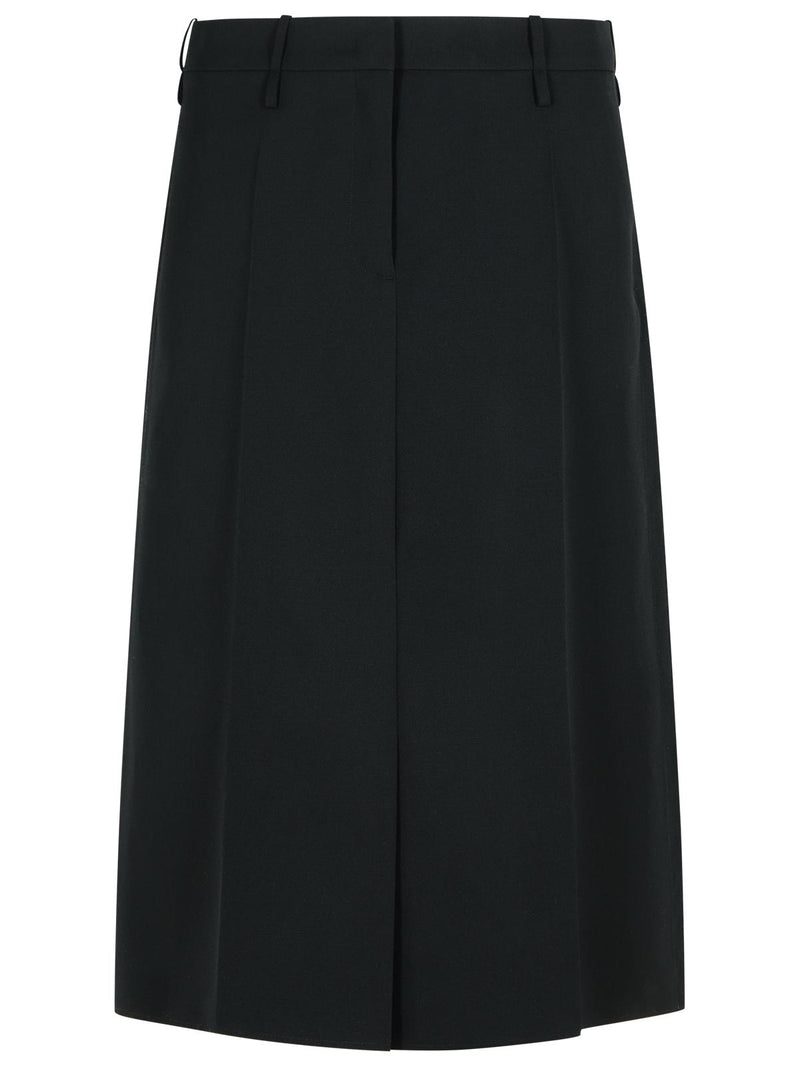 Jil Sander Jil Sander Black Wool Skirt - World Class Fashion
