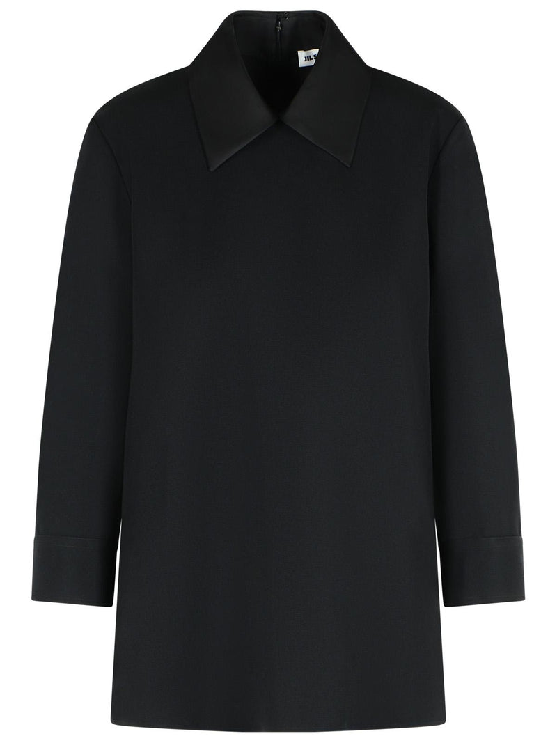 Jil Sander Jil Sander Black Wool Blouse - World Class Fashion