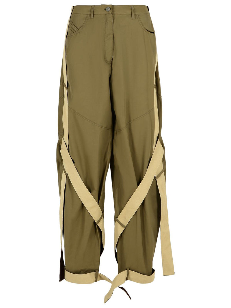 The Attico The Attico Green Cotton Blend Pants - World Class Fashion