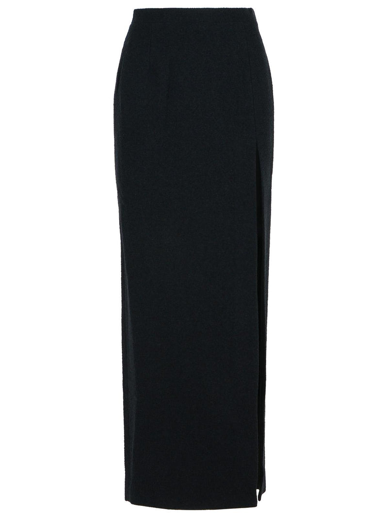 Alessandra Rich Alessandra Rich Long Skirt Black Virgin Wool Blend - World Class Fashion