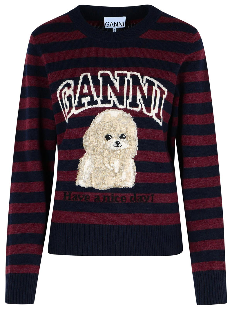 Ganni Ganni Multi Wool Blend Poodle Graphic Sweater - World Class Fashion