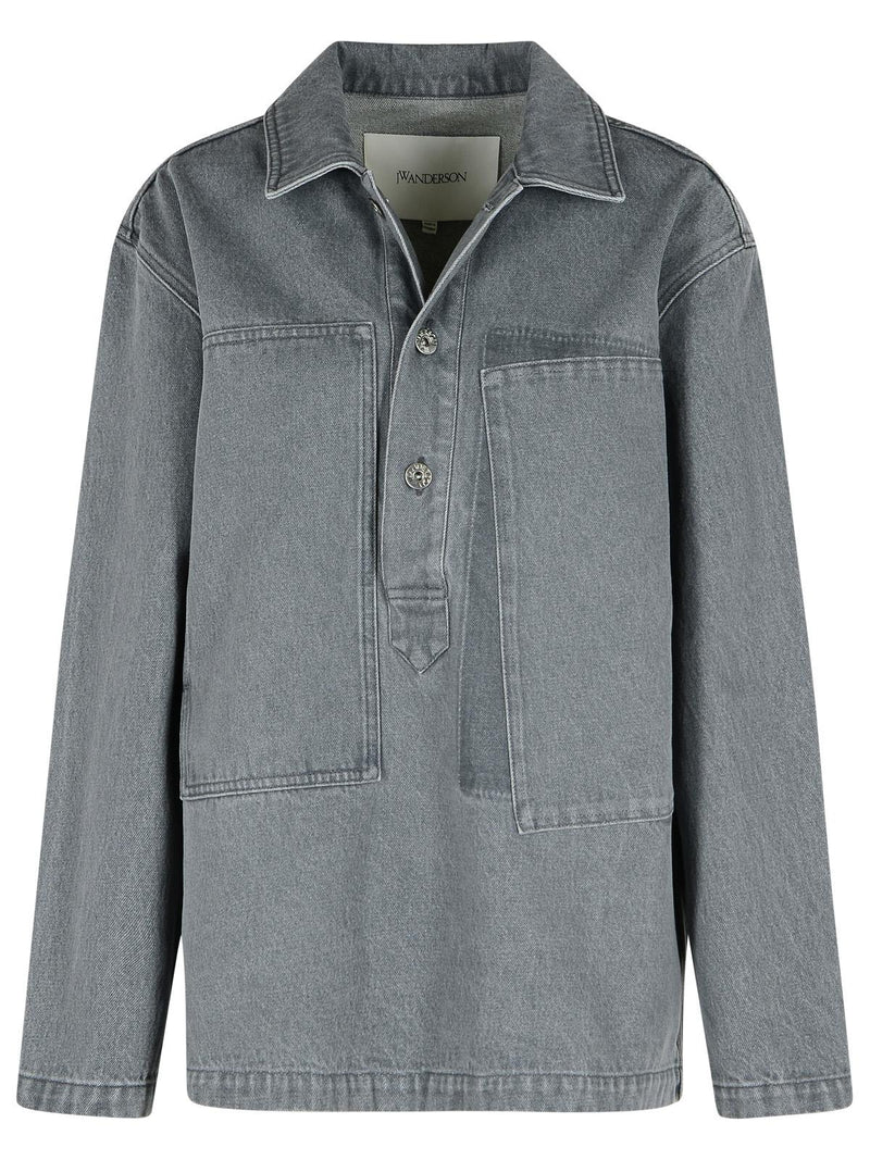 Jw Anderson Jw Anderson Rugby Grey Denim Shirt Women - World Class Fashion