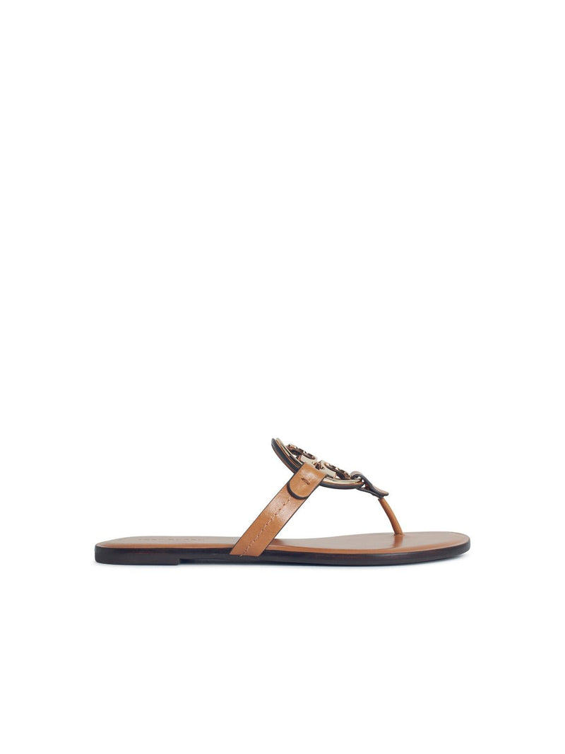 Tory Burch Tory Burch 'MILLER' Sandals With 'PAVÉ' Brown Leather - World Class Fashion