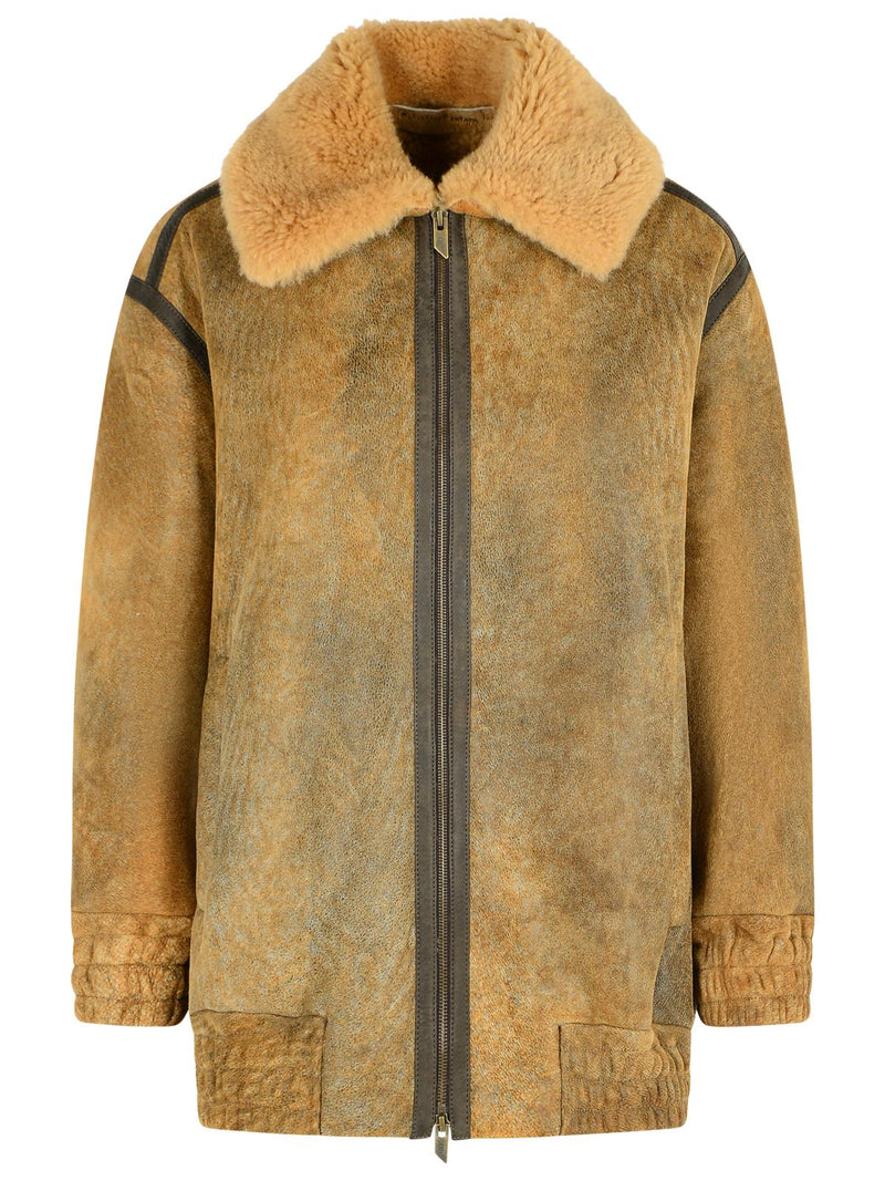 Salvatore Santoro Salvatore Santoro Camel Leather Jacket Brown - World Class Fashion