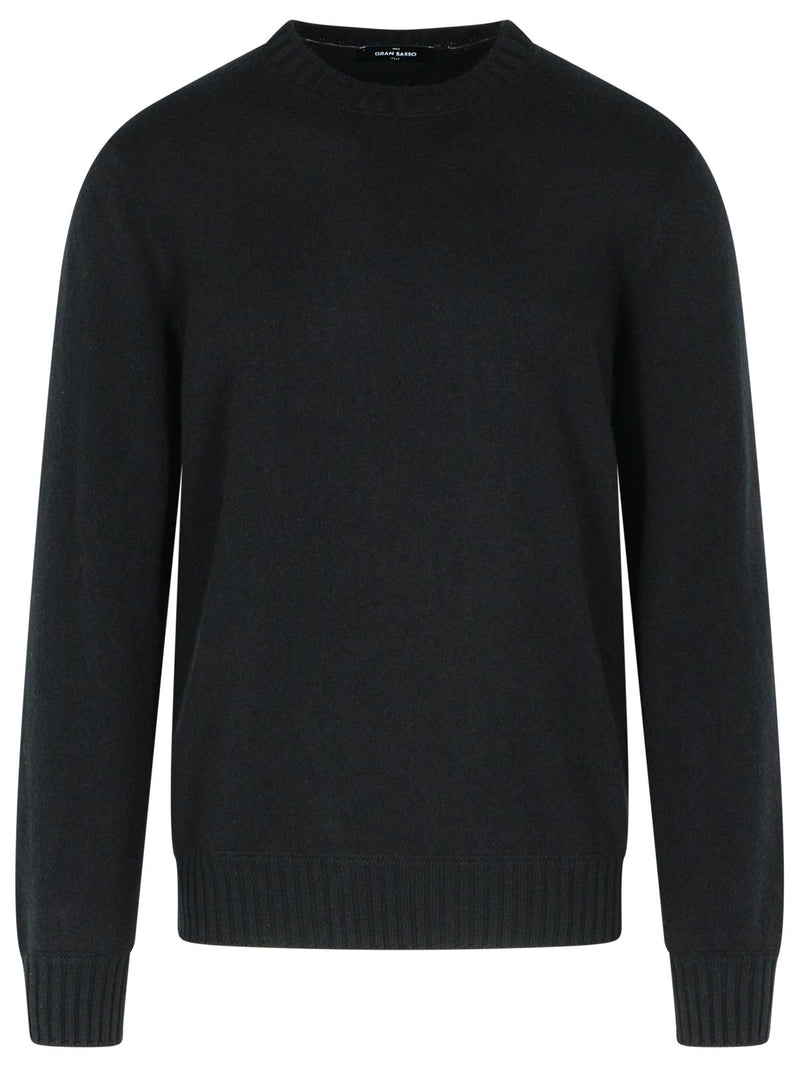Gran Sasso Gran Sasso Black Cashmere Sweater Men - World Class Fashion