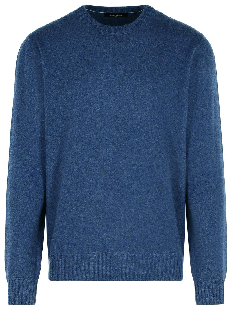 Gran Sasso Gran Sasso Blue Cashmere Sweater Men - World Class Fashion
