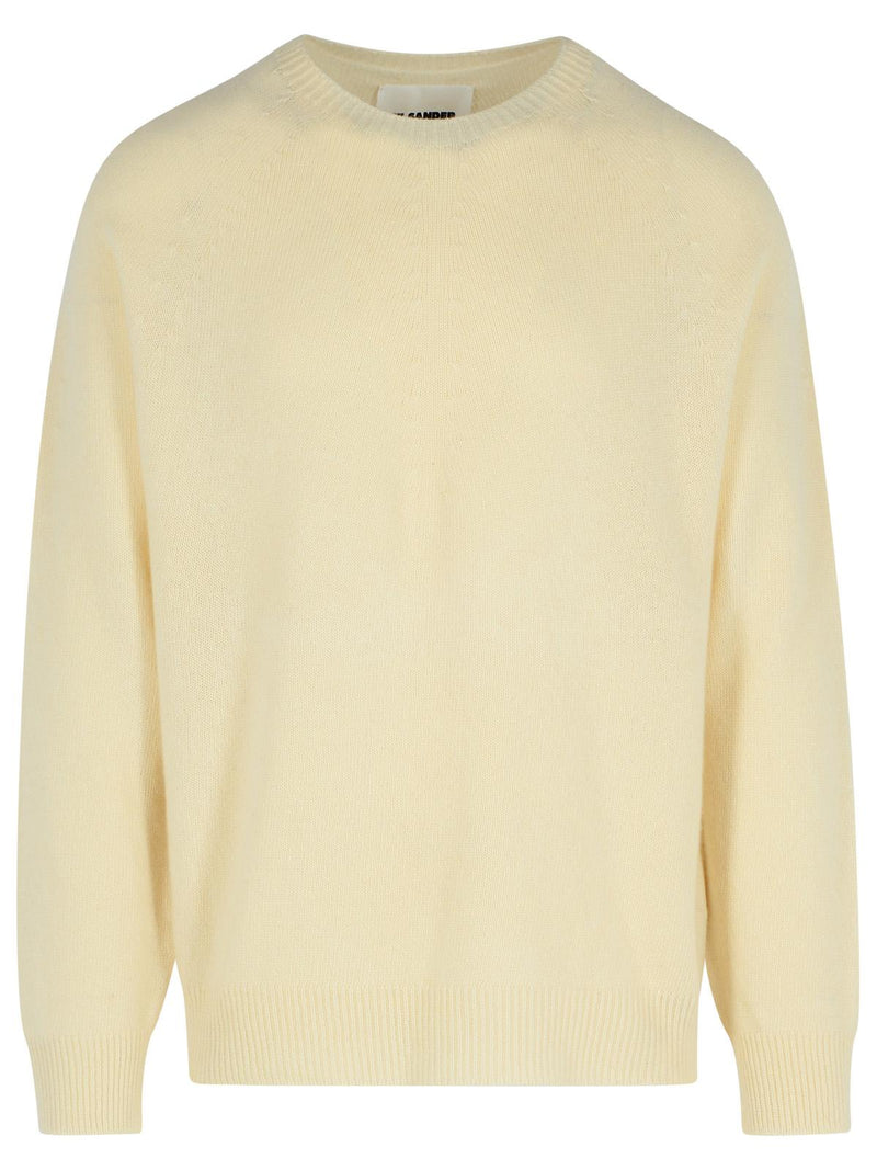 Jil Sander Jil Sander Ivory Virgin Wool Blend Sweater - World Class Fashion
