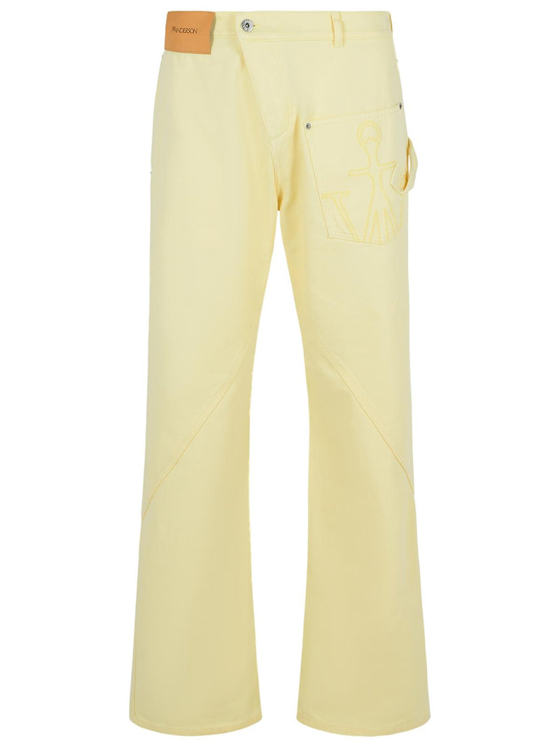 Jw Anderson Jw Anderson Cotton Twisted Leg Jeans Yellow - World Class Fashion