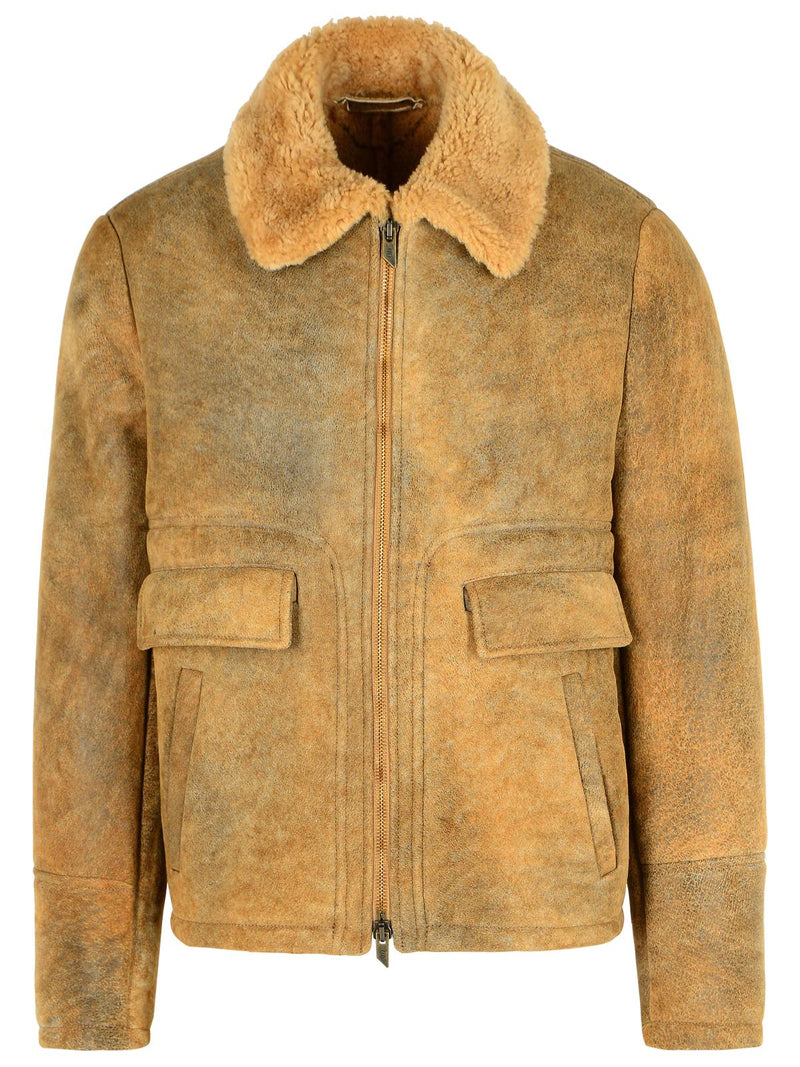 Salvatore Santoro Salvatore Santoro Camel Leather Jacket Brown - World Class Fashion