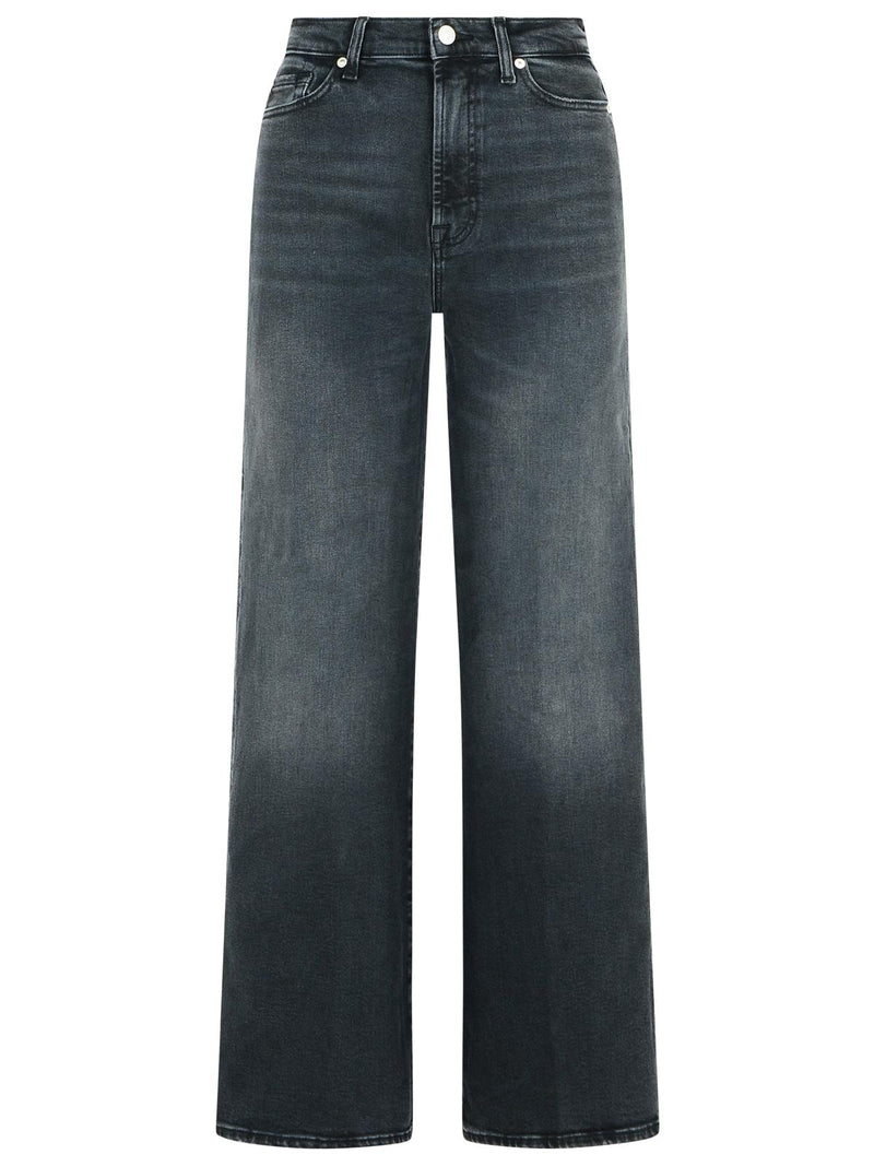 7 For All Mankind 7 For All Mankind Black Cotton Blend Women Jeans - World Class Fashion