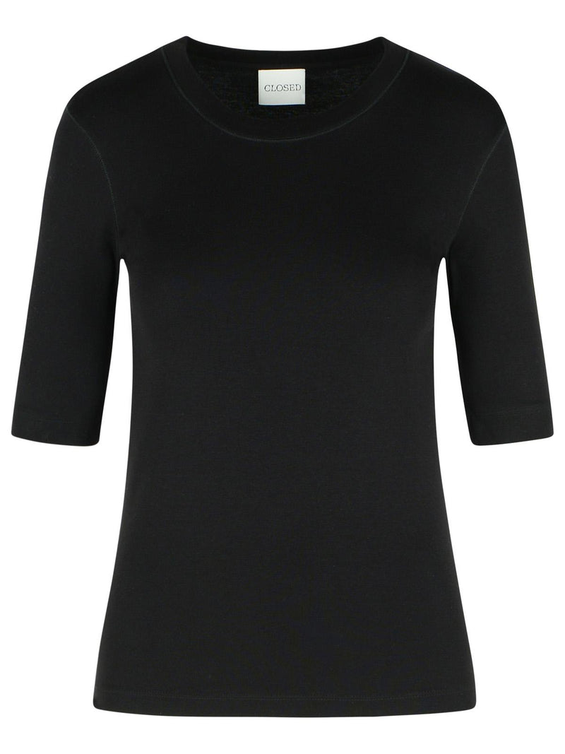 Closed Closed Black Cotton Blend T-shirt - World Class Fashion