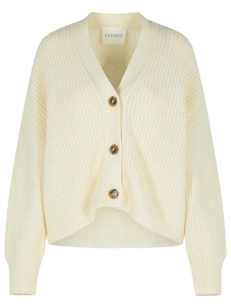 Closed Closed Ivory Alpaca Blend Cardigan - World Class Fashion
