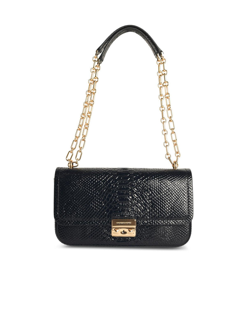 Michael Michael Kors Michael Michael Kors Tribeca Black Snake Print Leather Bag - World Class Fashion