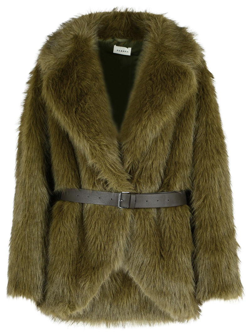 P.a.r.o.s.h. P.a.r.o.s.h. Faux Fur Jacket Green Women - World Class Fashion