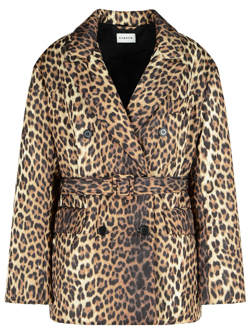 P.a.r.o.s.h. P.a.r.o.s.h. PUPIL Leopard Print Jacket Brown - World Class Fashion