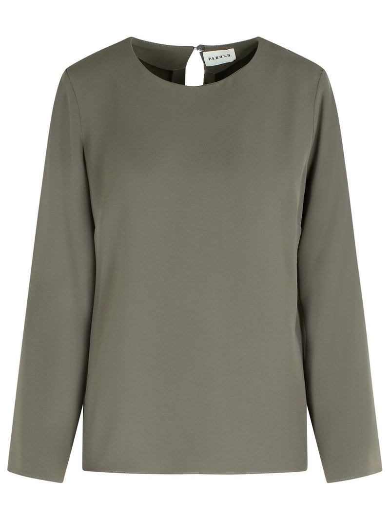 P.a.r.o.s.h. P.a.r.o.s.h. POKER Grey Polyester Blouse - World Class Fashion