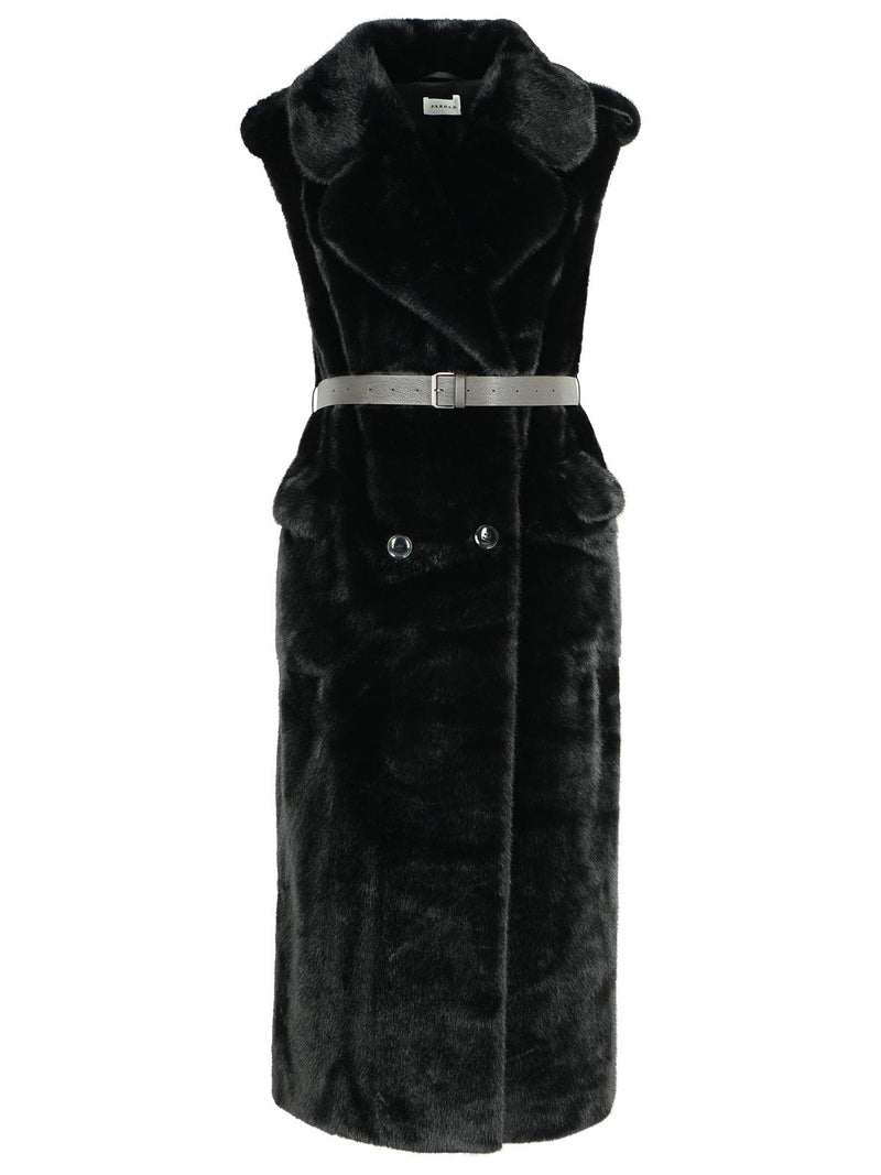 P.a.r.o.s.h. P.a.r.o.s.h. Faux Fur Coat Black Women - World Class Fashion