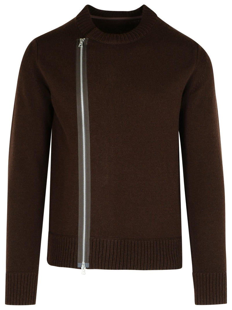 Sacai Sacai Brown Wool Sweater - World Class Fashion
