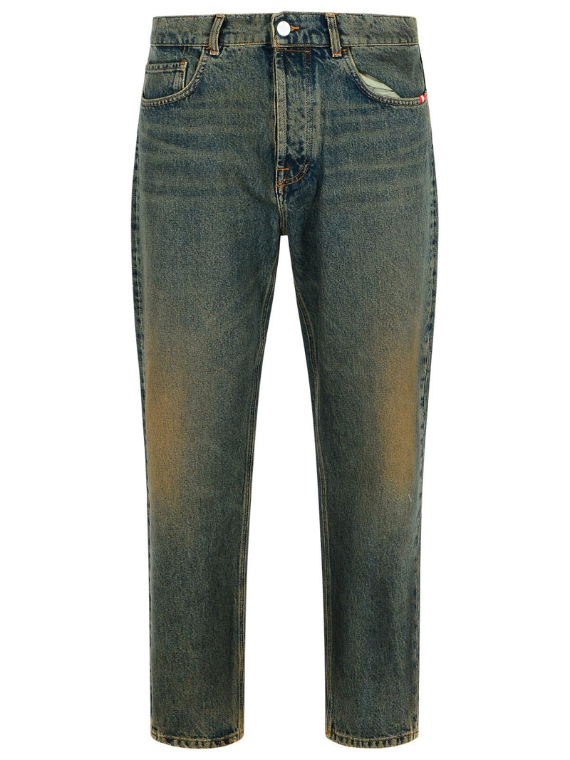 Amish Amish 'JEREMIAH' Dirty Green Cotton Jeans - World Class Fashion